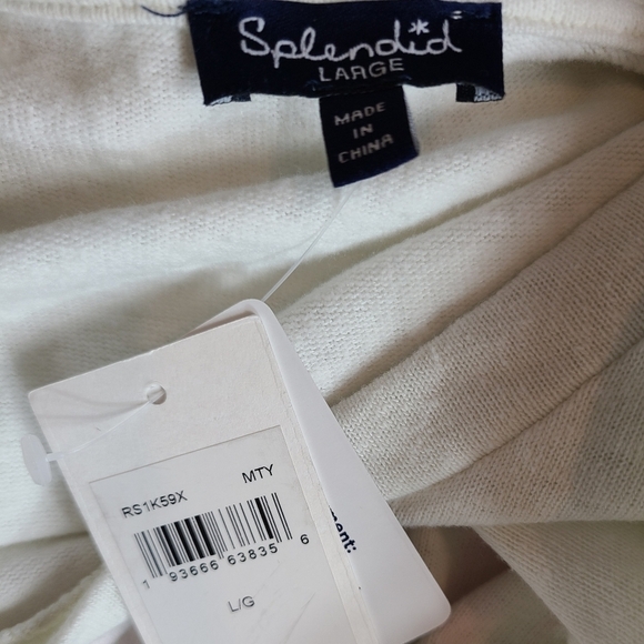 Splendid Scoop Neck White Tie Dye Sweatshirt Large NWT - Picture 8 of 9